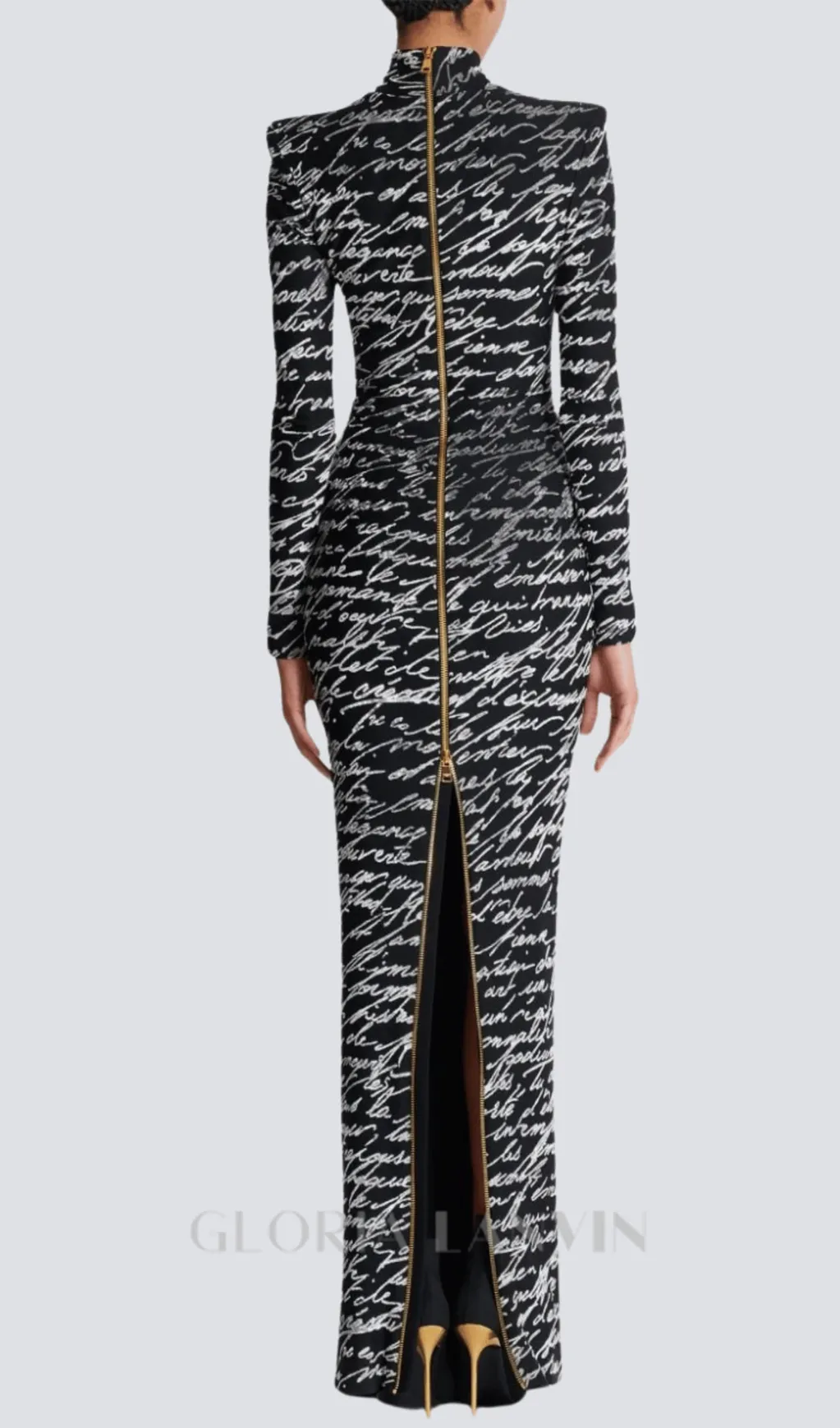 Bexley Print Velvet Long Sleeve Maxi Dress Gloria Lanvin