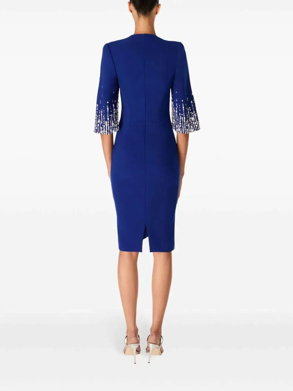 biela v-neck crystal-embellished midi dress in blue Gloria Lanvin