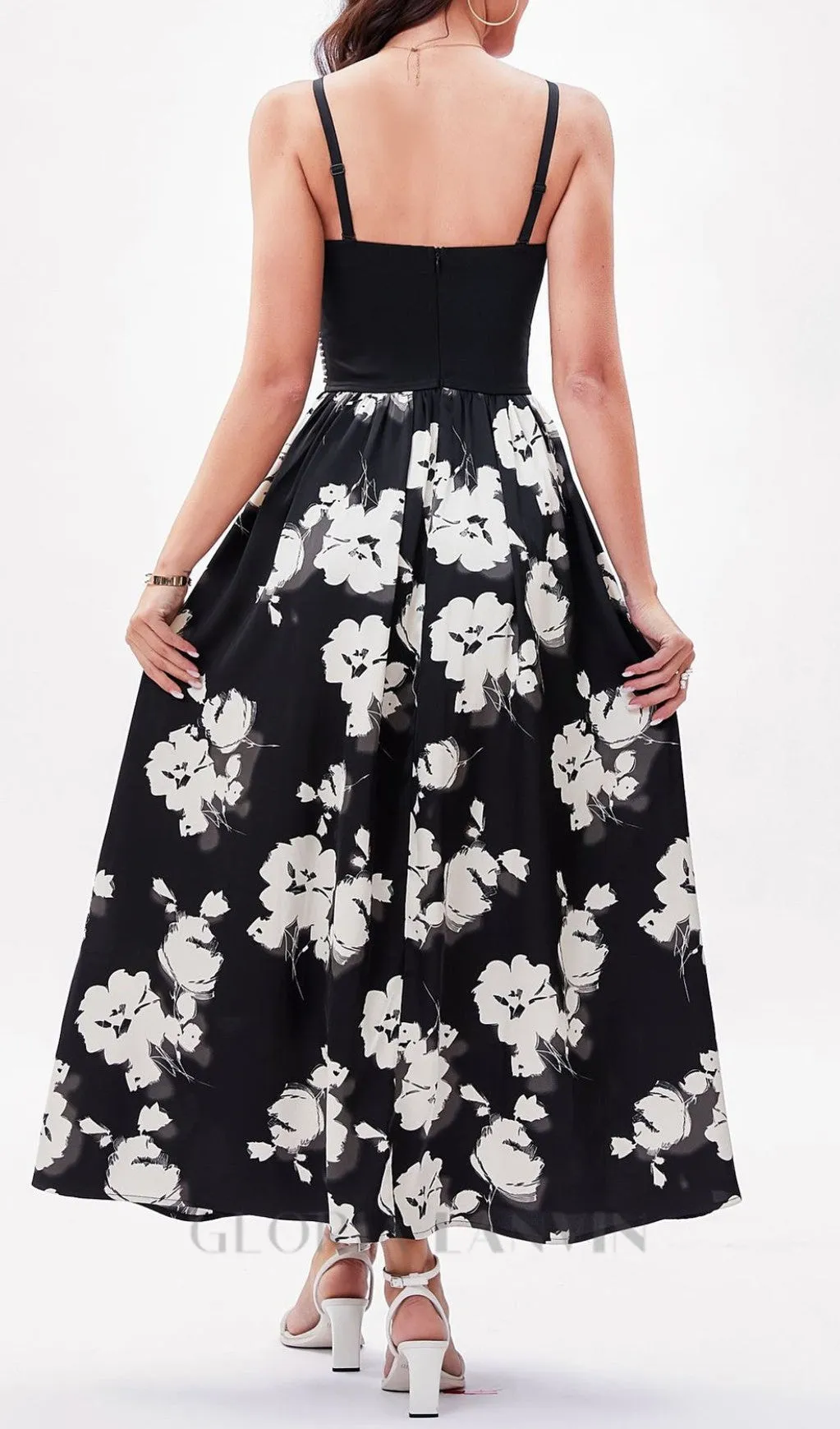 BLACK BEAD FLORAL MAXI DRESS Gloria Lanvin