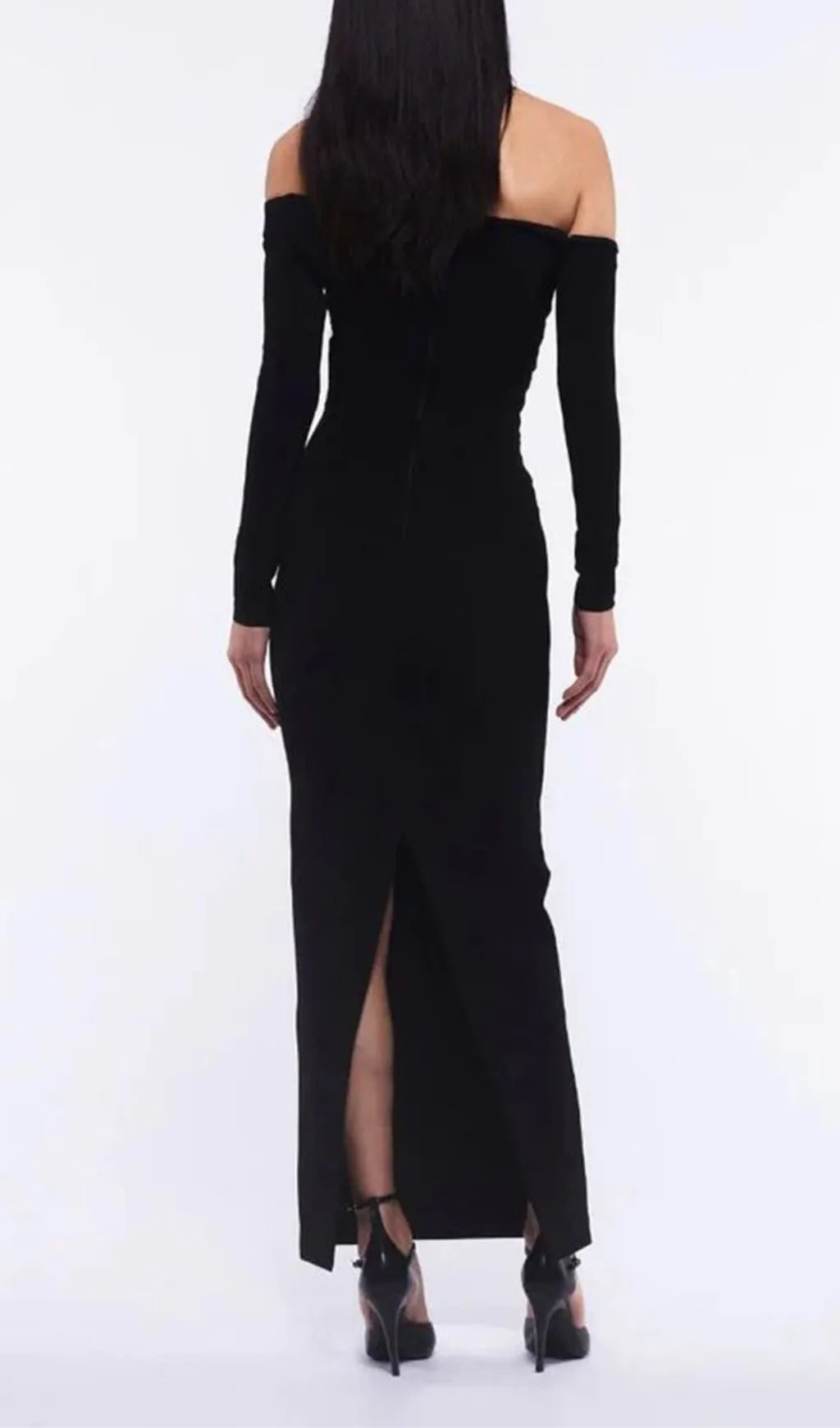 BLACK CHARLOTTE RED ROSE MAXI DRESS Gloria Lanvin