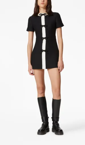 BLACK CREPE COUTURE BOW MINI DRESS Gloria Lanvin