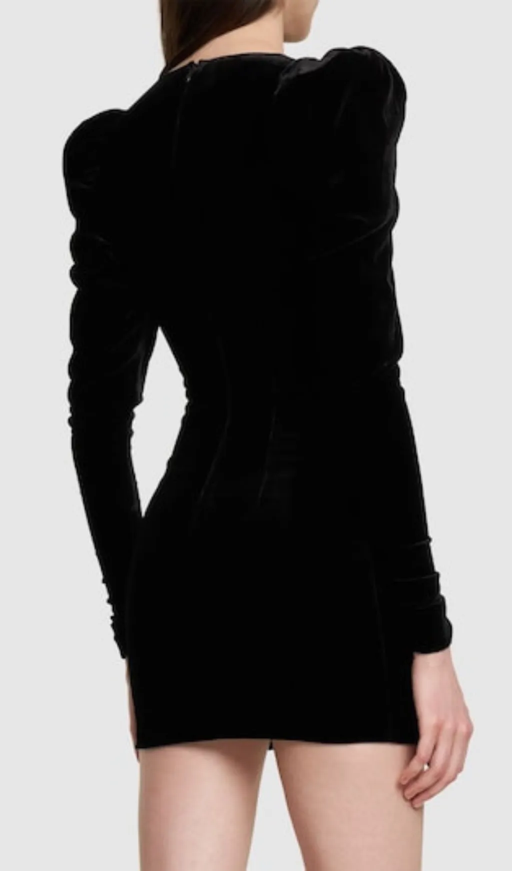 BLACK DUCHESSE BOW VELVET MINI DRESS Gloria Lanvin