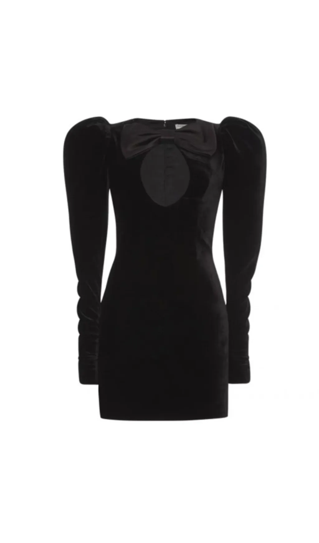 BLACK DUCHESSE BOW VELVET MINI DRESS Gloria Lanvin