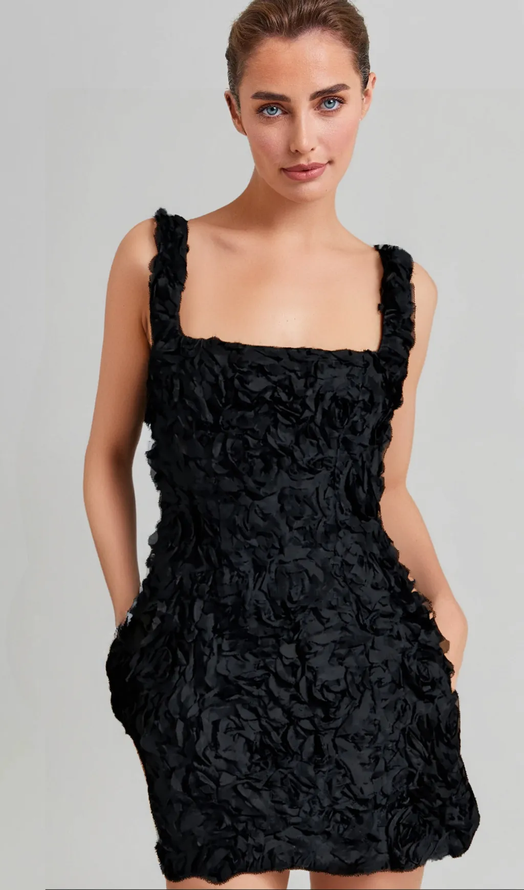 BLACK FLOWER MINI DRESS Gloria Lanvin