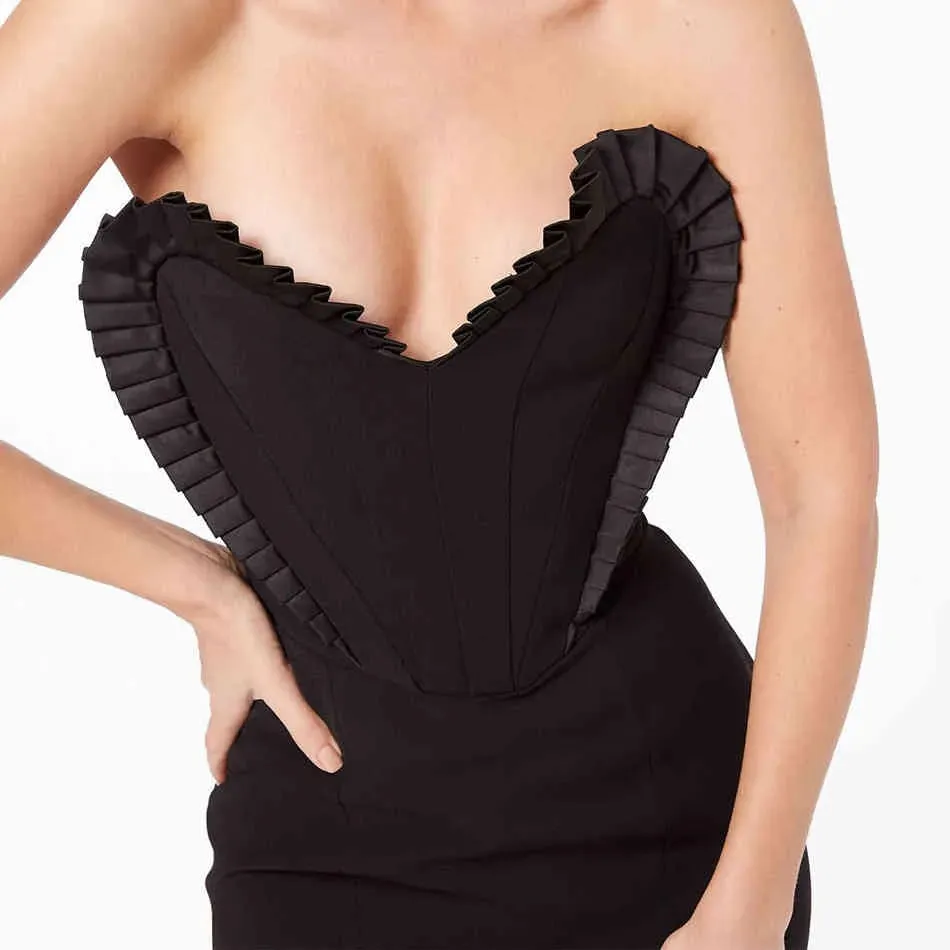 black Sleeveless Cut Out Bandage Bodycon Mini Dress Gloria Lanvin