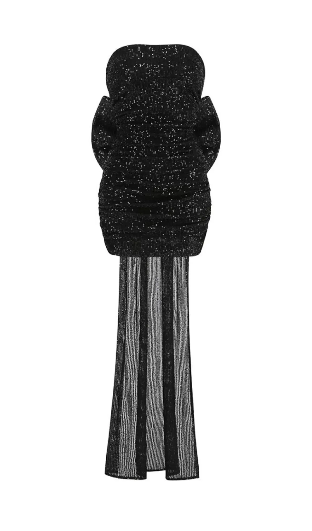 BLACK STRAPLESS BOW MINI DRESS Gloria Lanvin