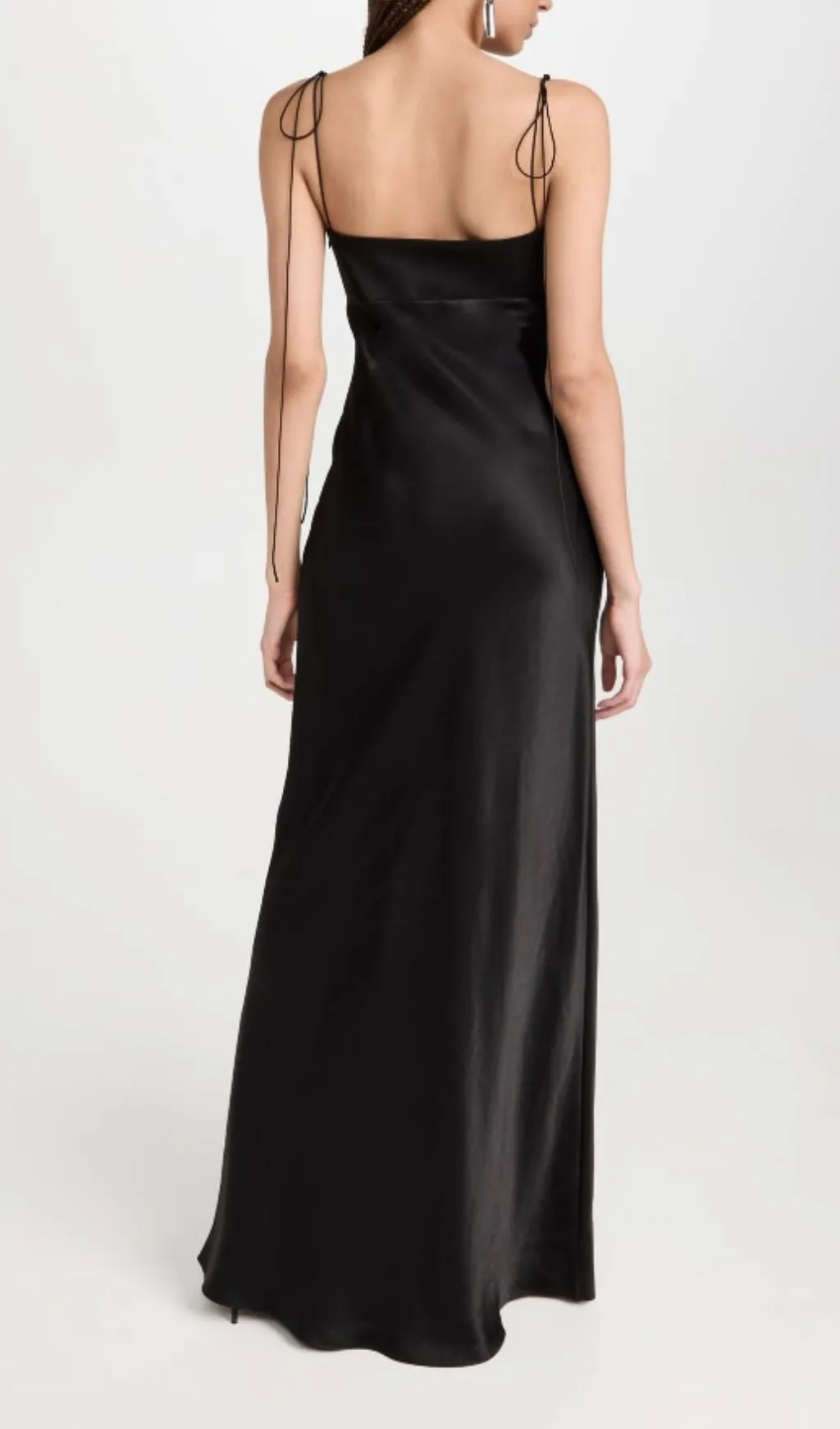 BLACK TULIP SATIN MAXI DRESS Gloria Lanvin