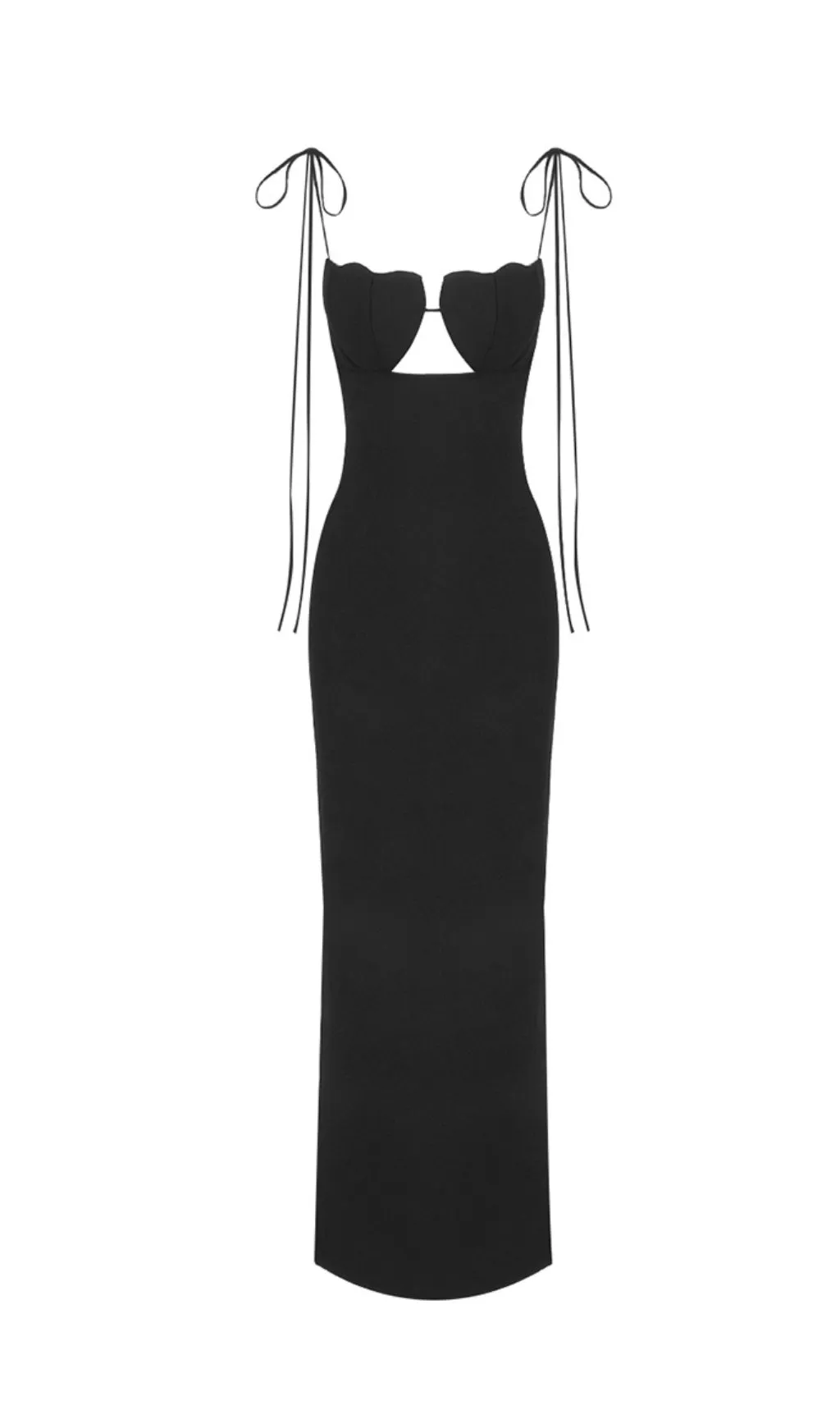 BLACK TULIP SATIN MAXI DRESS Gloria Lanvin