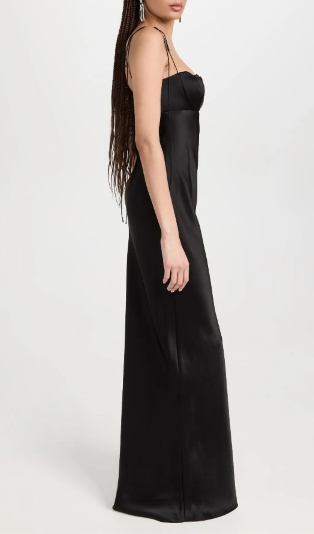 BLACK TULIP SATIN MAXI DRESS Gloria Lanvin