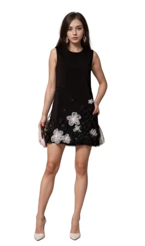 blanche Balius Sleeveless Flower Mini Dress Gloria Lanvin