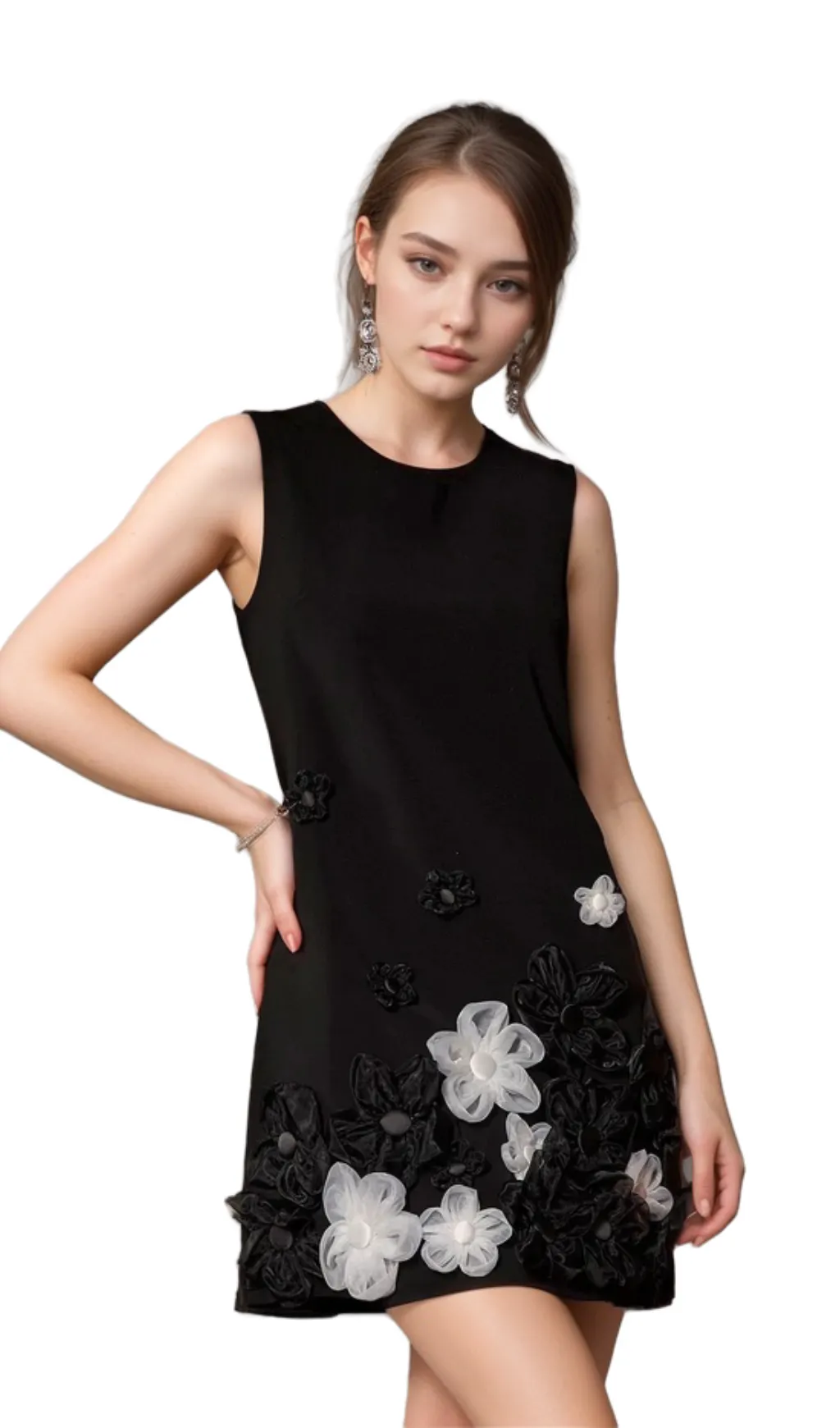 blanche Balius Sleeveless Flower Mini Dress Gloria Lanvin