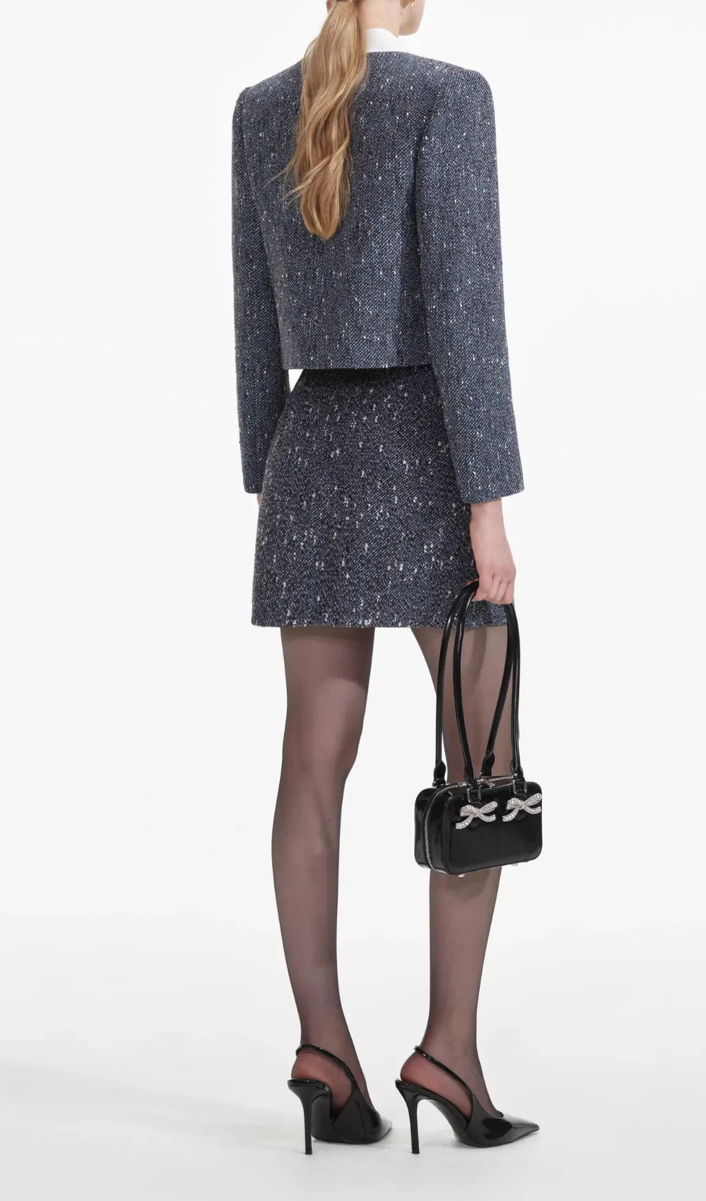 blue boucle mini skirt Gloria Lanvin