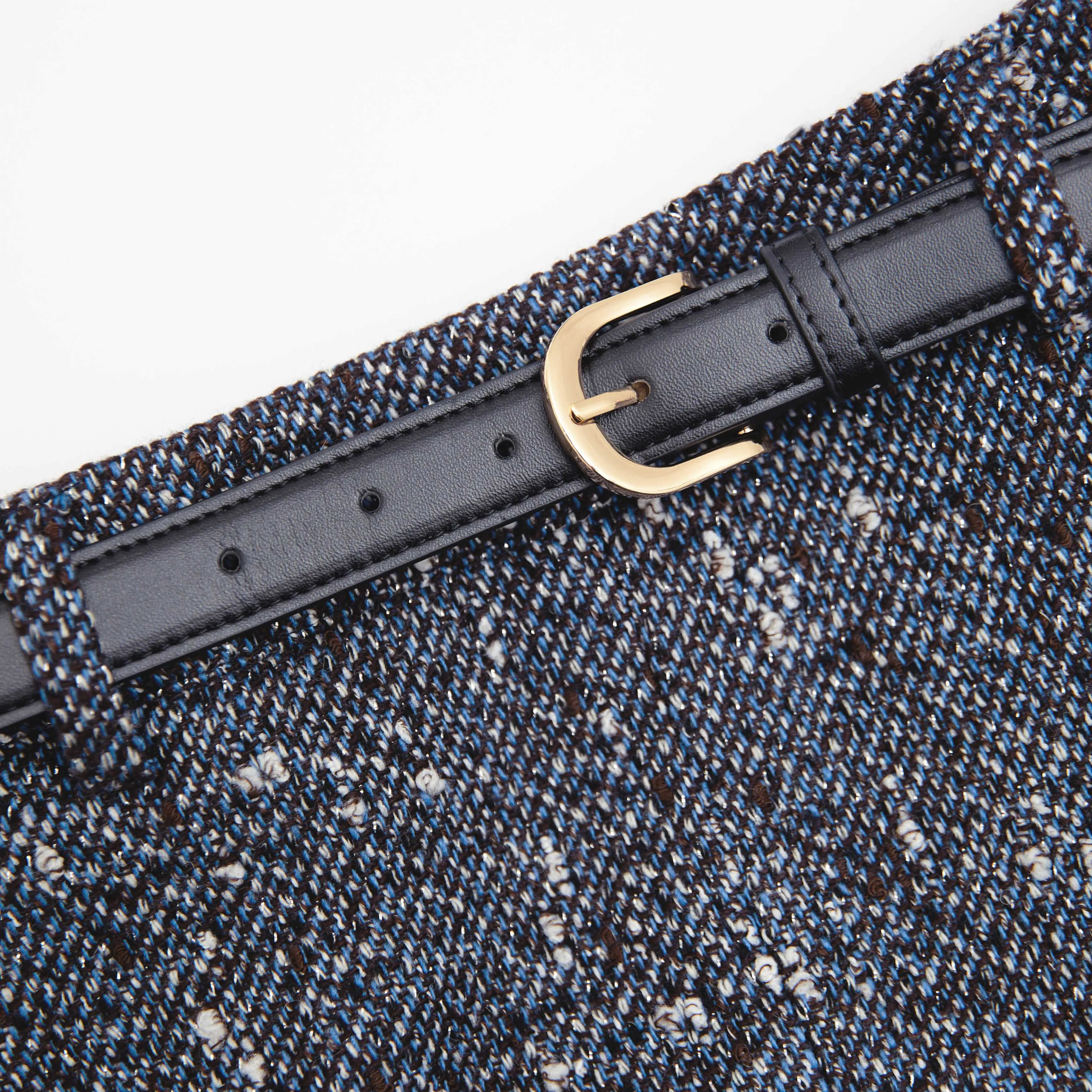 blue boucle mini skirt Gloria Lanvin