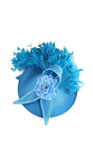 BLUE ELEGANT FEATHER FASCINATORS Gloria Lanvin