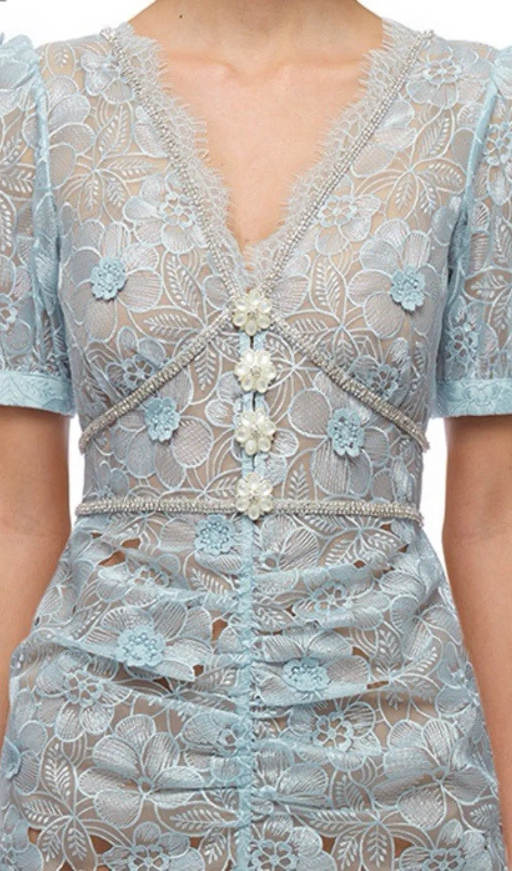 BLUE FLORAL MIDI DRESS Gloria Lanvin