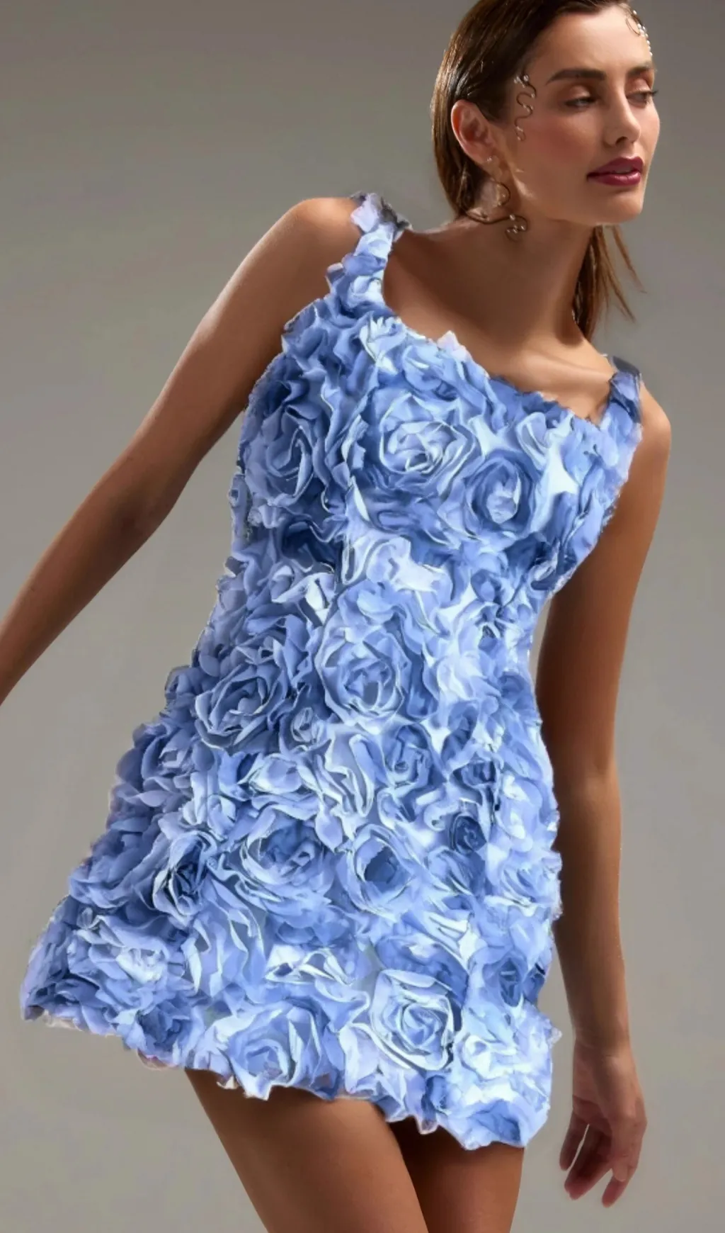 BLUE FLOWER MINI DRESS Gloria Lanvin
