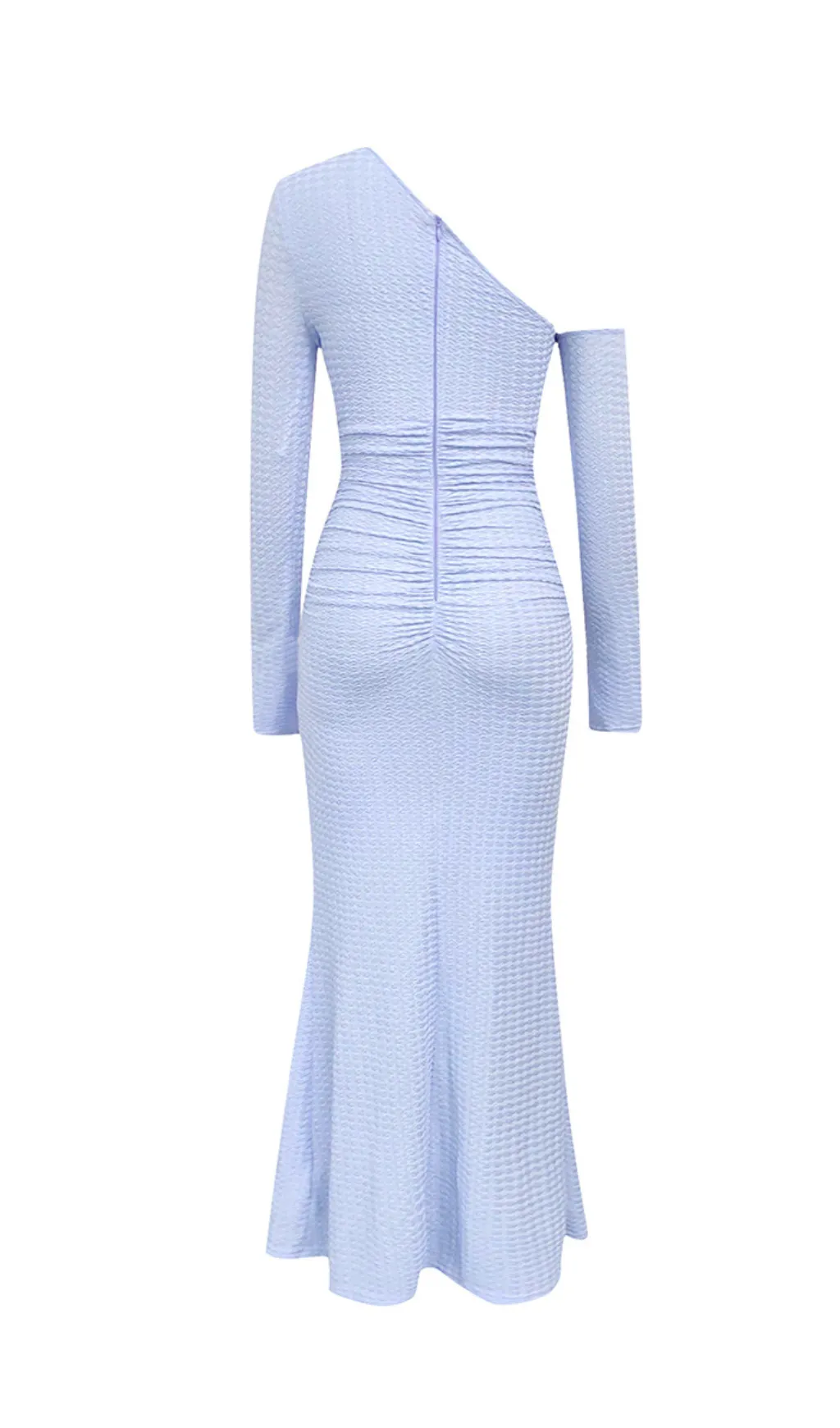 BLUE OFF-SHOULDER LONG-SLEEVED BODYCON MAXI DRESS Gloria Lanvin