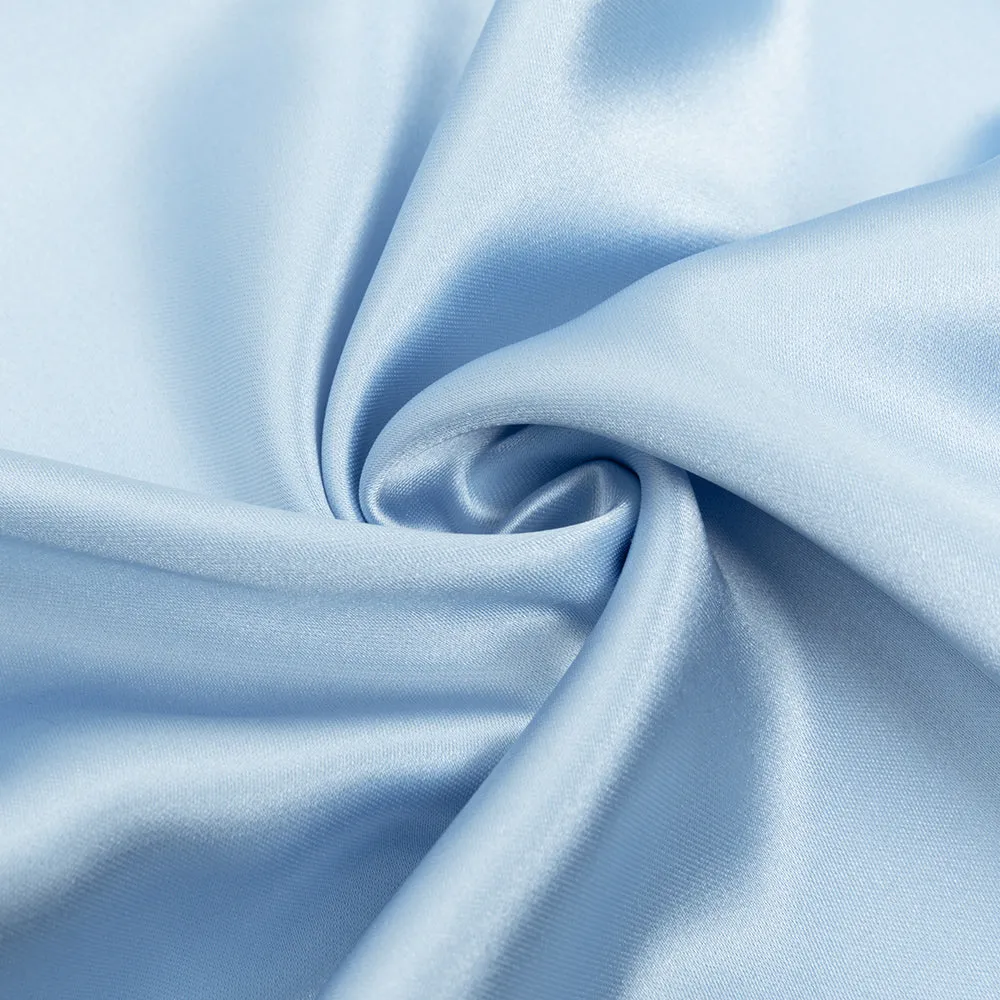 BLUE ONE SHOULDER PUFF SLEEVE SATIN MAXI DRESS Gloria Lanvin