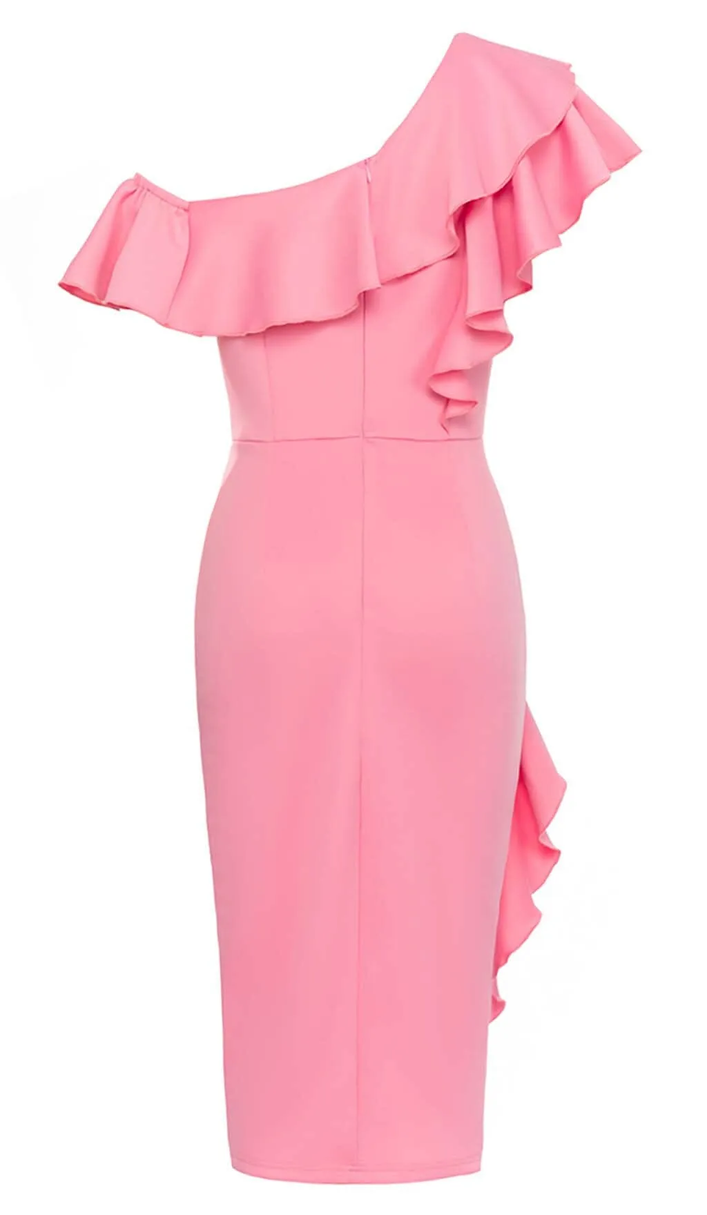 BODYCON RUFFLE MIDI DRESS IN APRICOT Gloria Lanvin