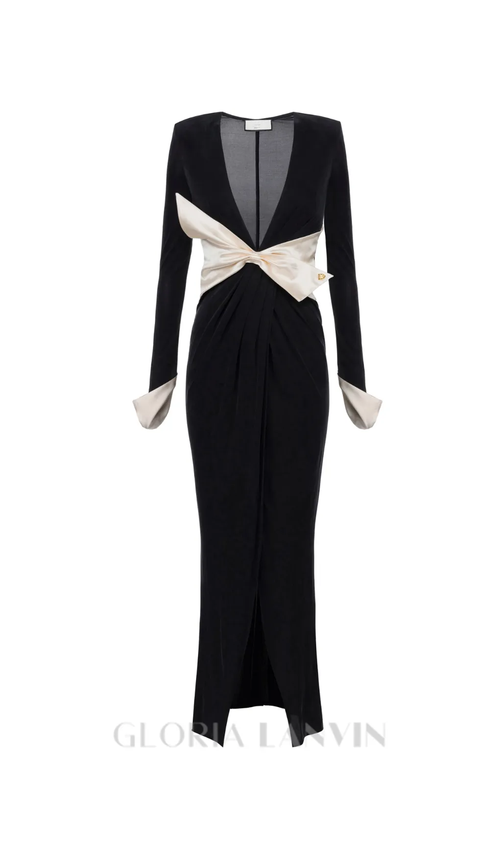 bow black carpet dress in drape jersey Gloria Lanvin