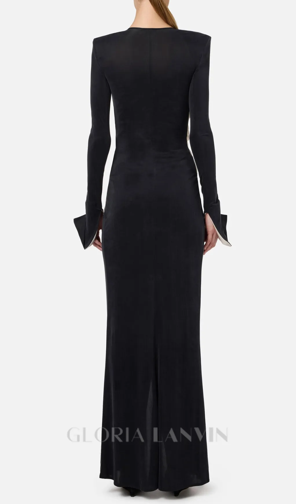 bow black carpet dress in drape jersey Gloria Lanvin