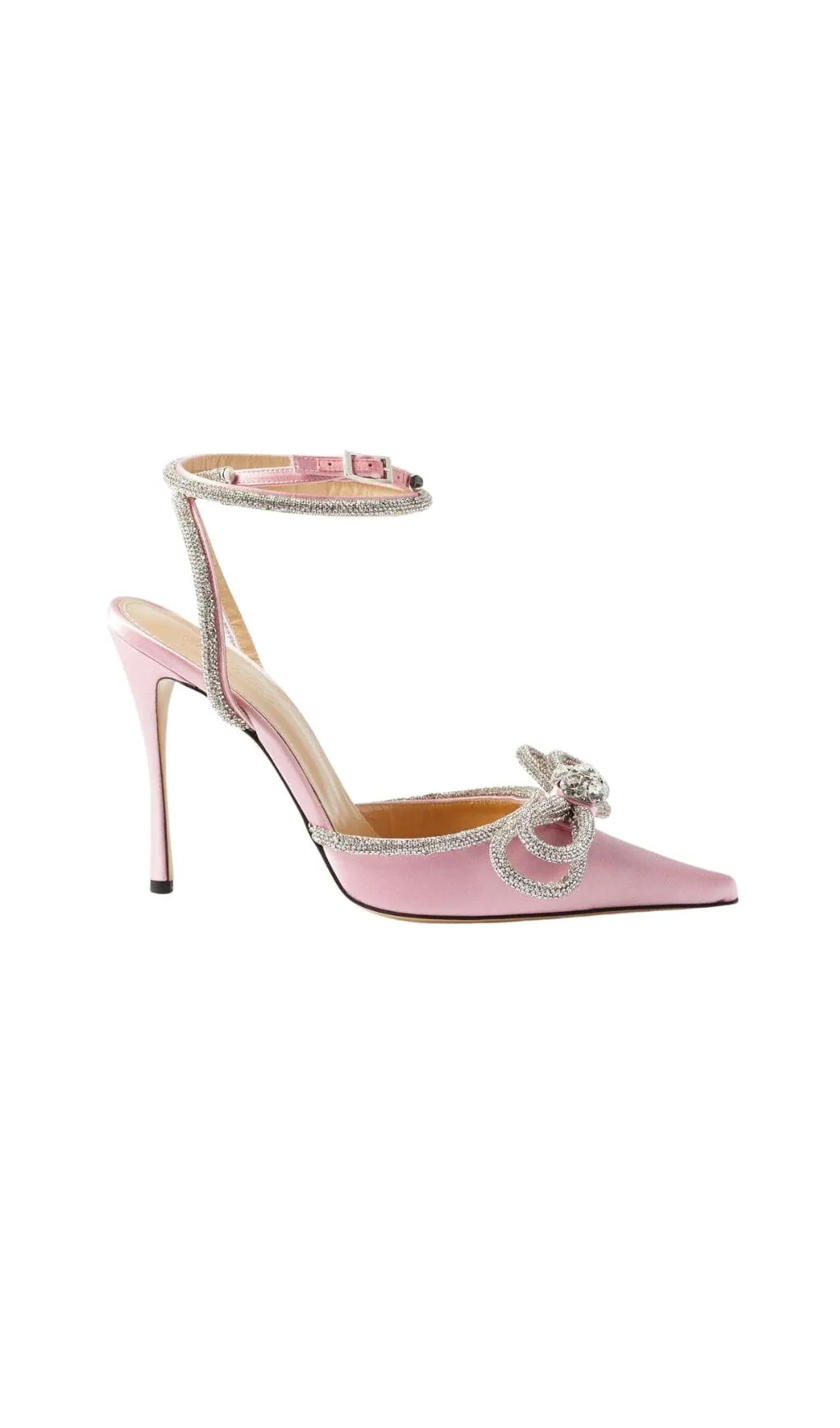 BOW CRYSTAL SATIN HEELS IN BLUSH Gloria Lanvin