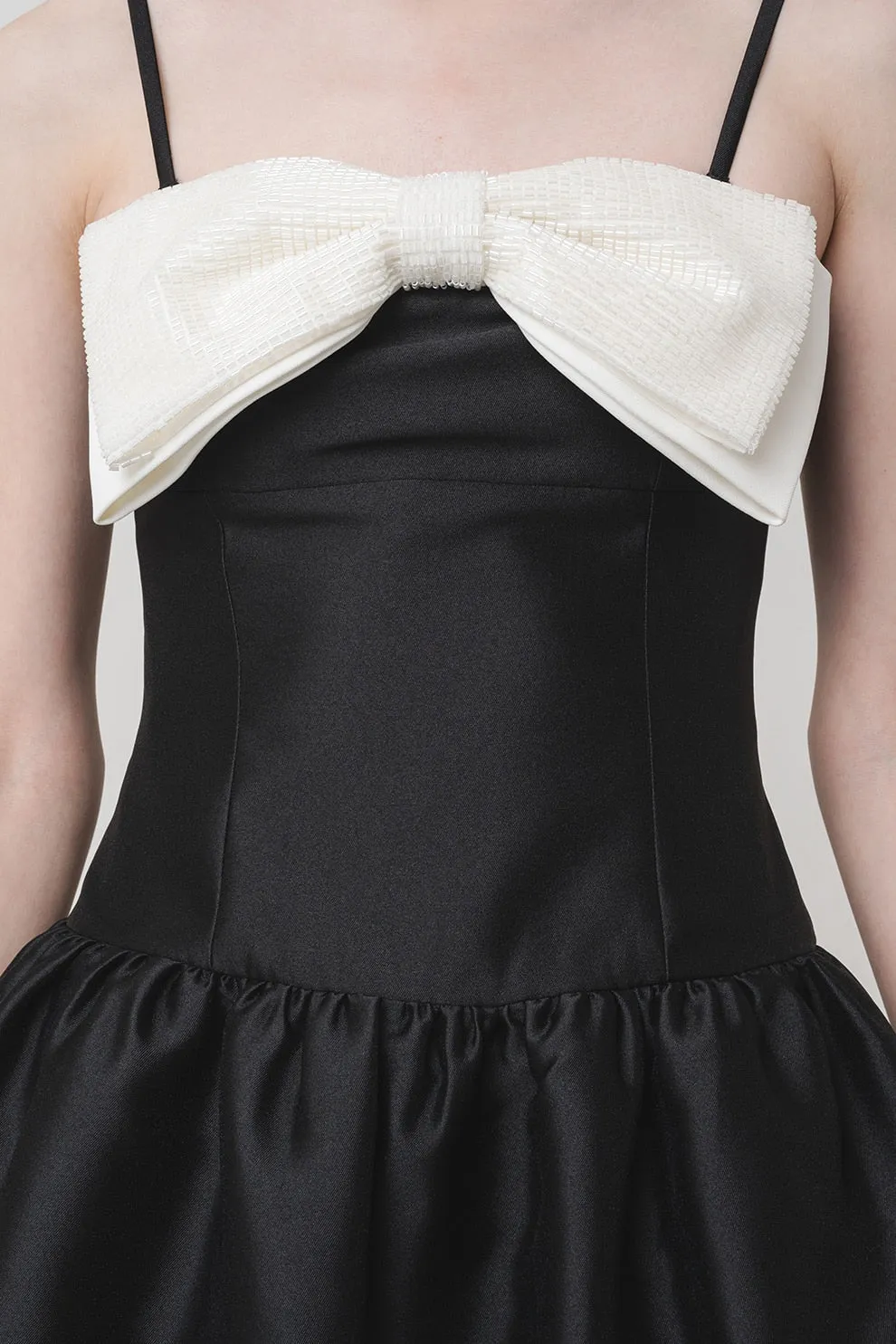 Bow-Detail Taffeta Midi Dress in black Gloria Lanvin