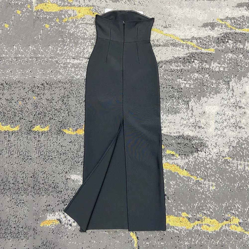 BOW-EMBELLISHED MIDI DRESS IN BLACK Gloria Lanvin