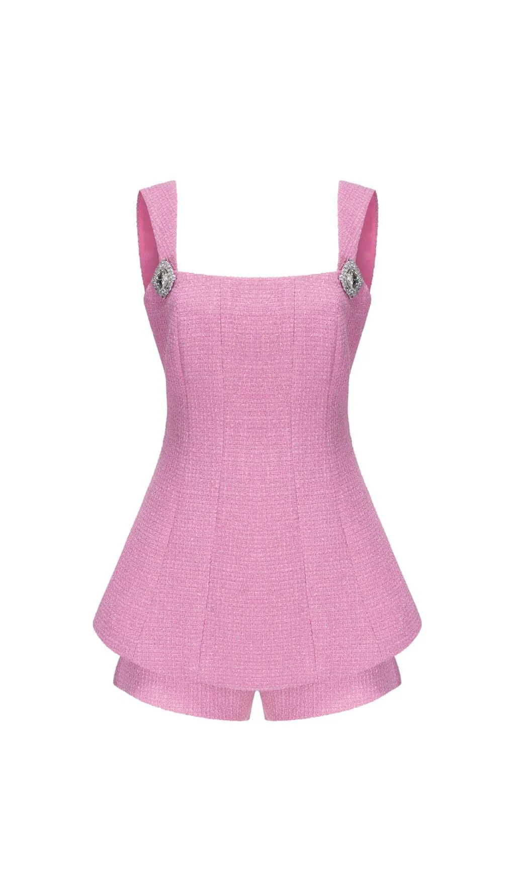 BOW-EMBELLISHEDRHINESTONE MINI DRESS IN PINK Gloria Lanvin