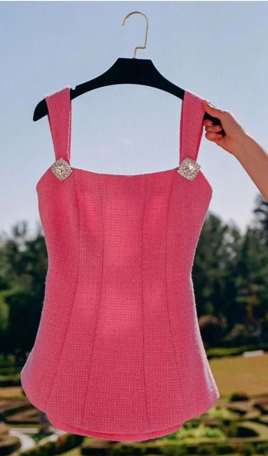BOW-EMBELLISHEDRHINESTONE MINI DRESS IN PINK Gloria Lanvin