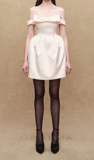 bow mini dress in beige Gloria Lanvin