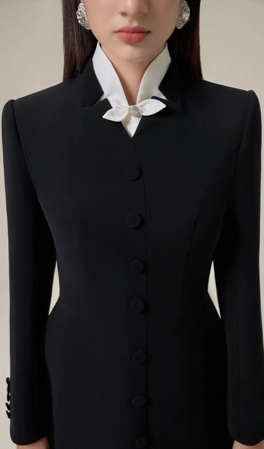 BOW TIE MINI DRESS IN BLACK Gloria Lanvin