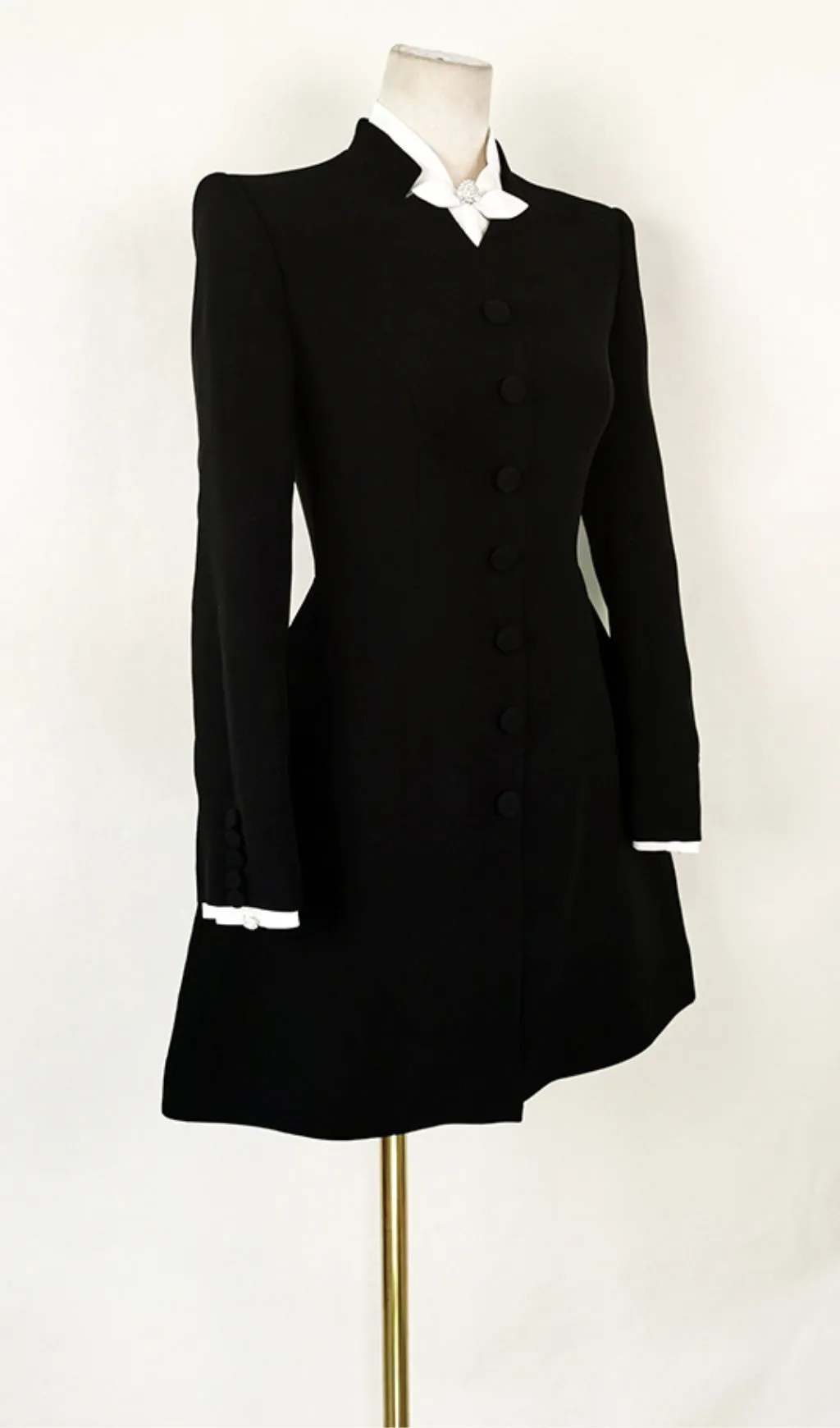 BOW TIE MINI DRESS IN BLACK Gloria Lanvin