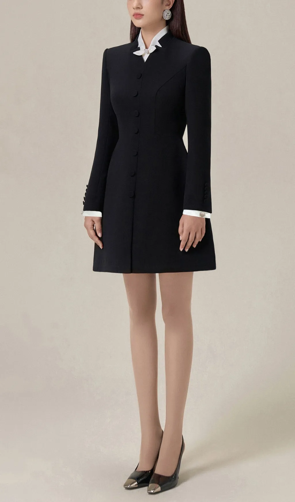 BOW TIE MINI DRESS IN BLACK Gloria Lanvin