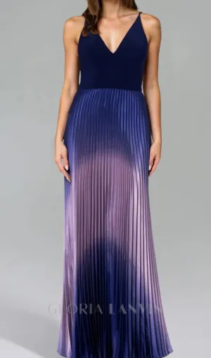 Brianna Pleated Shimmer Gown Gloria Lanvin