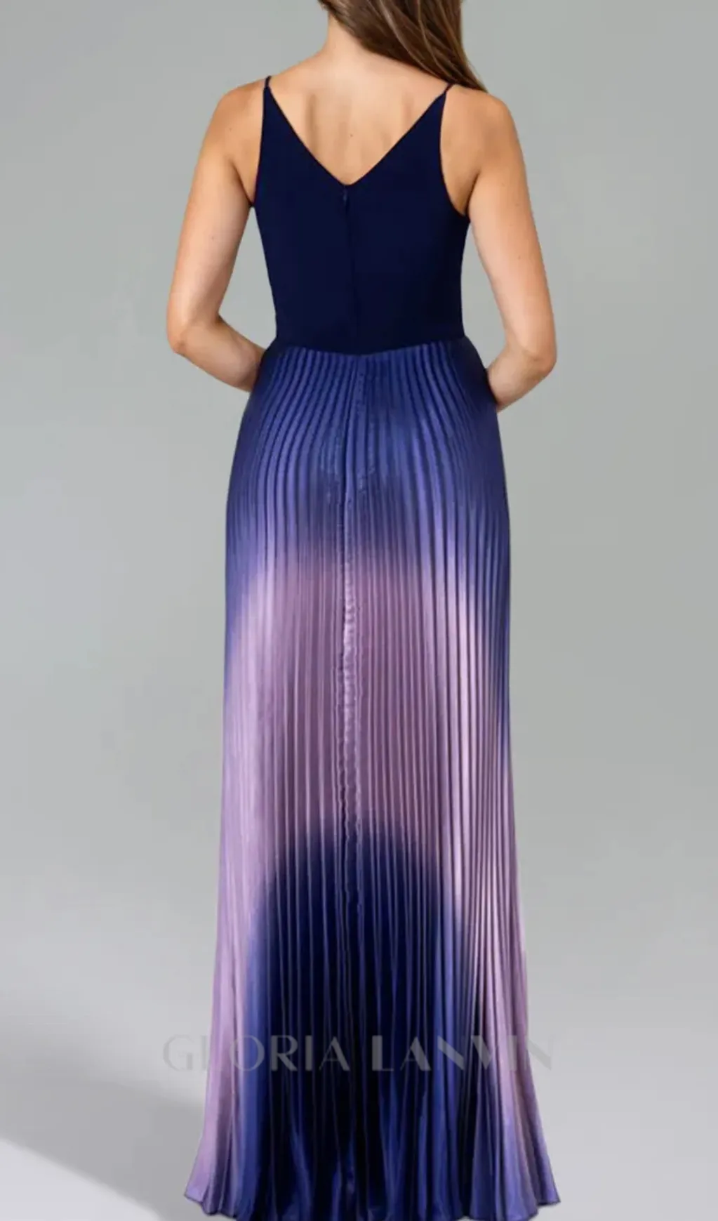 Brianna Pleated Shimmer Gown Gloria Lanvin