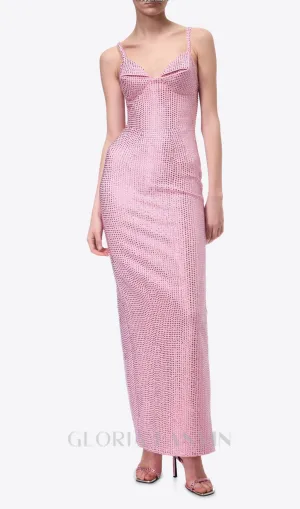 Brook crystal-embellished sleeveless maxi dress in rose pink Gloria Lanvin
