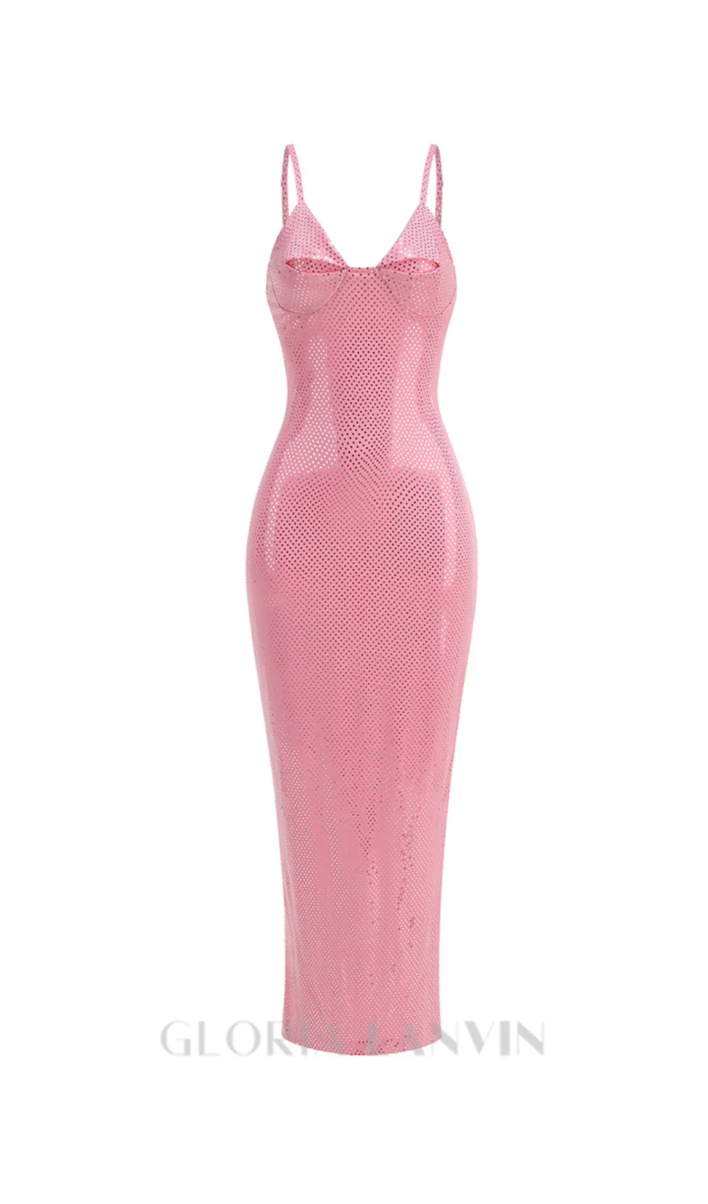 Brook crystal-embellished sleeveless maxi dress in rose pink Gloria Lanvin