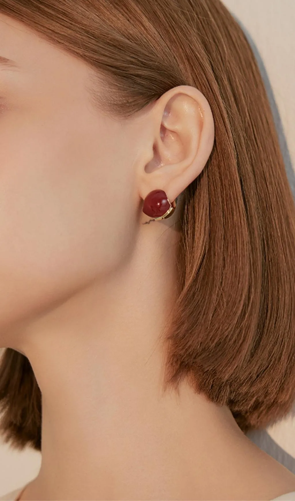 Brown Hollow Ball Stud Earrings Gloria Lanvin