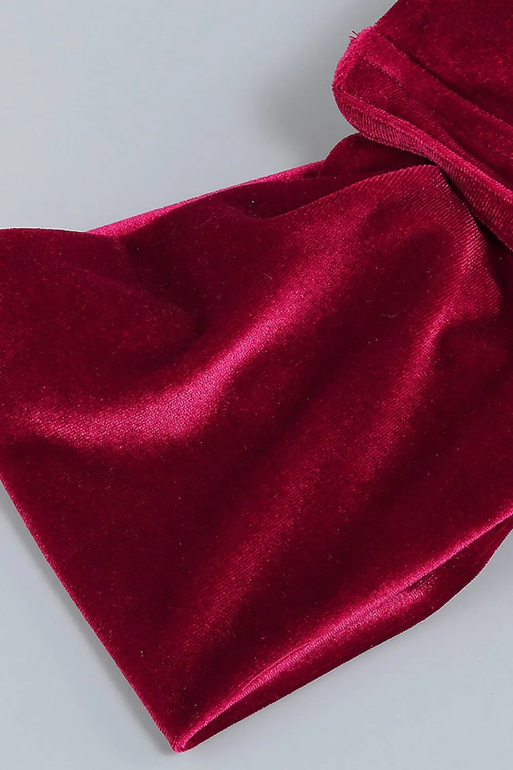 BURGUNDY VELVET OFF SHOULDER SIDE TAIL SLIT MAXI DRESS Gloria Lanvin