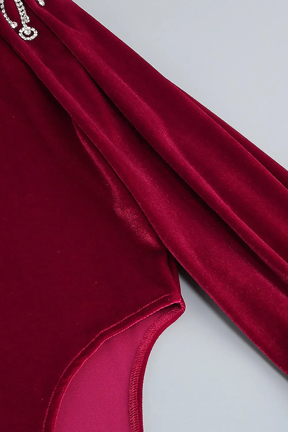 BURGUNDY VELVET OFF SHOULDER SIDE TAIL SLIT MAXI DRESS Gloria Lanvin