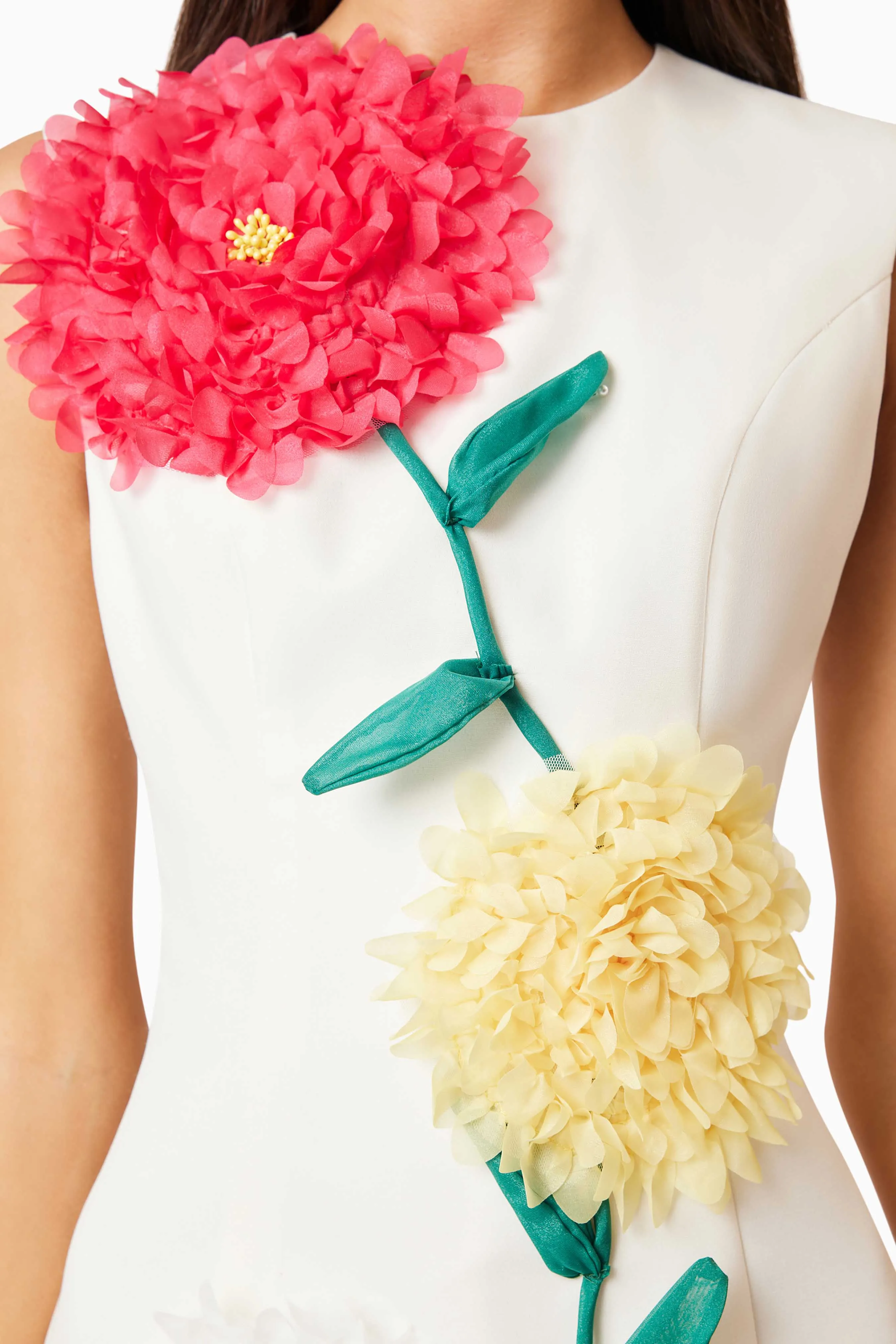 Buttercup Embroidered Mini Dress in Ivory Gloria Lanvin