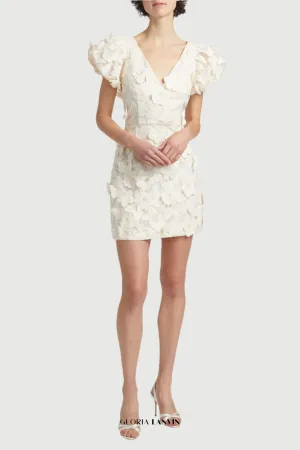 Butterfly Appliqu Mini dress in cream Gloria Lanvin