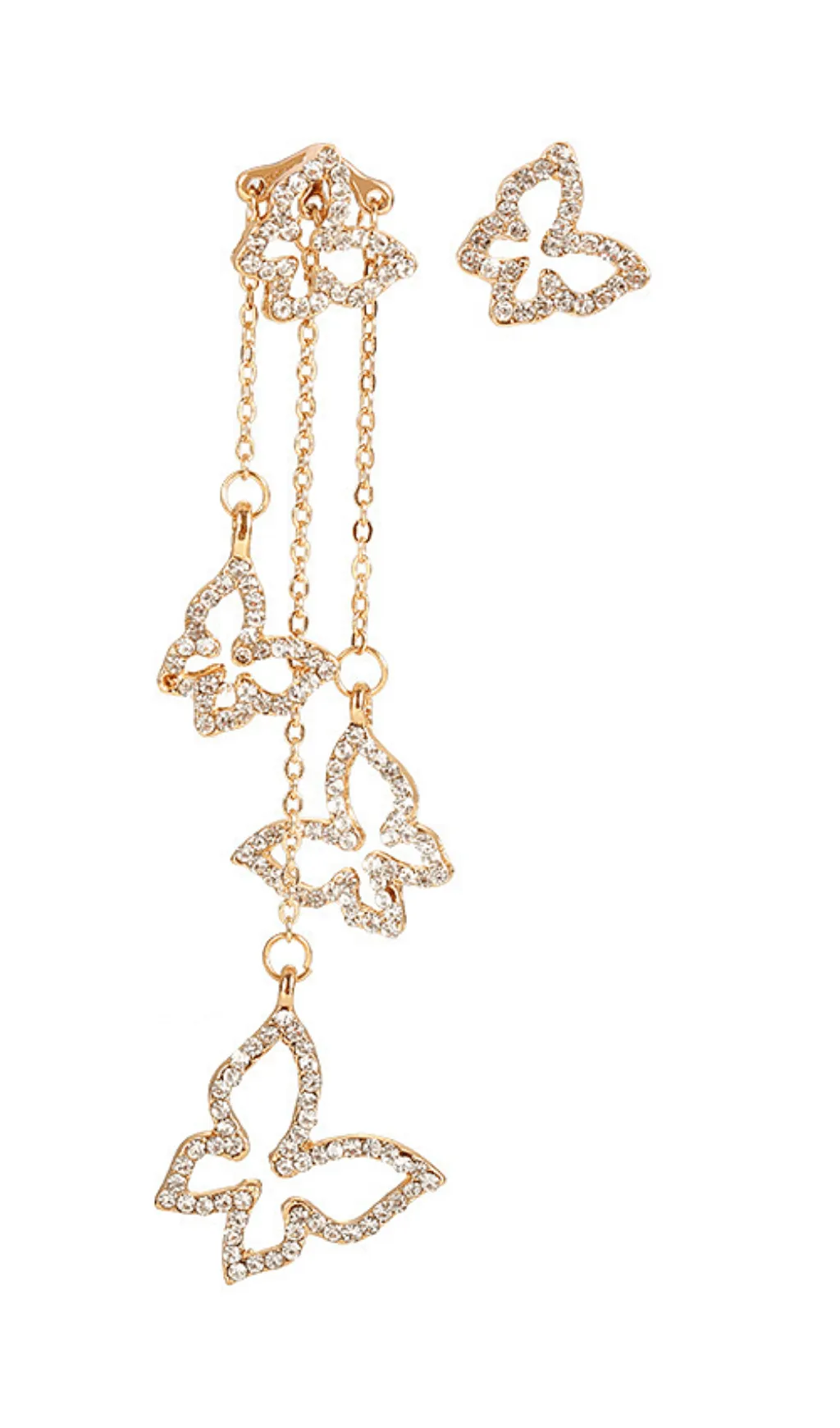 BUTTERFLY ASYMMETRICAL TASSEL EARRINGS Gloria Lanvin
