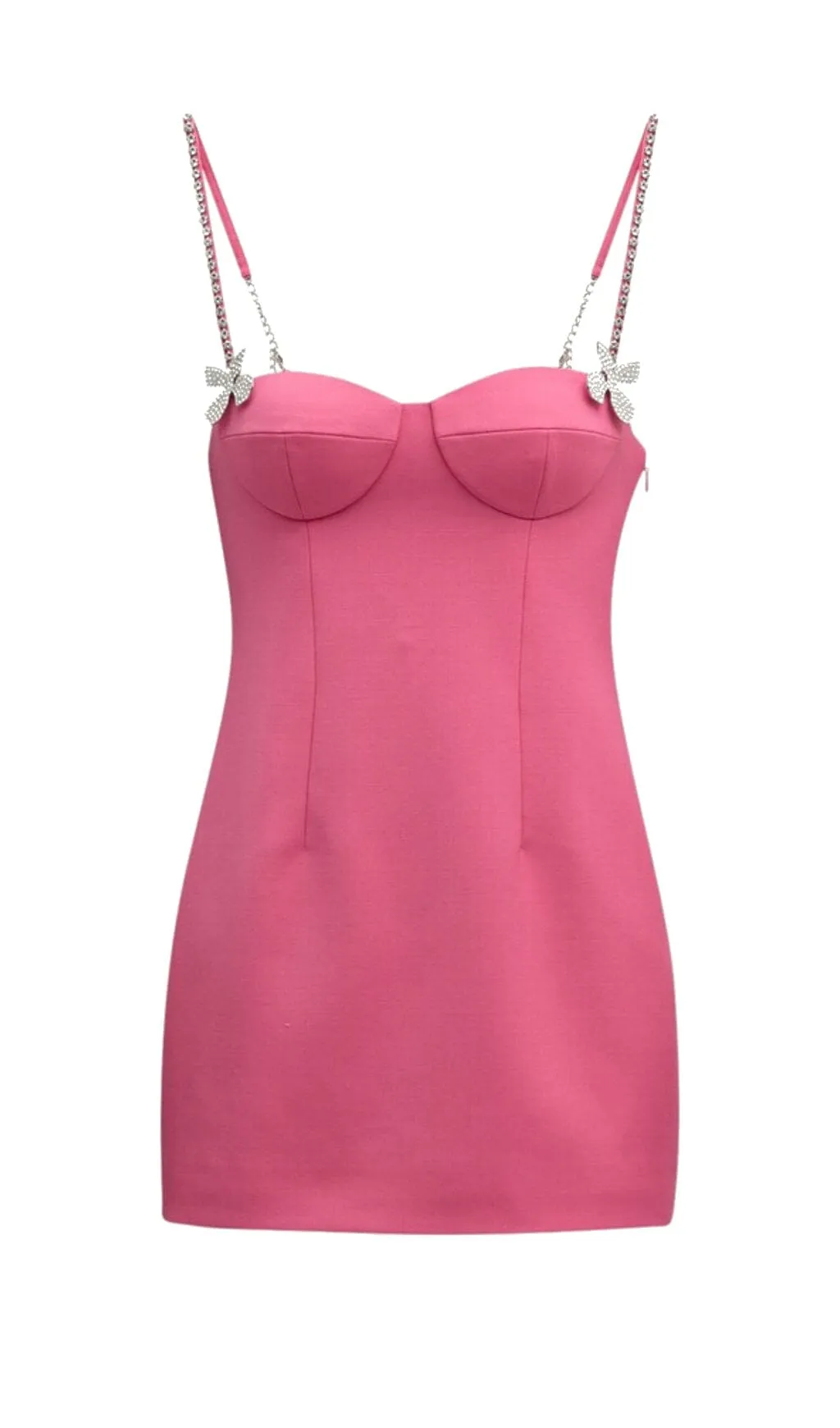 BUTTERFLY CRYSTAL DETAIL MINI DRESS IN PINK Gloria Lanvin