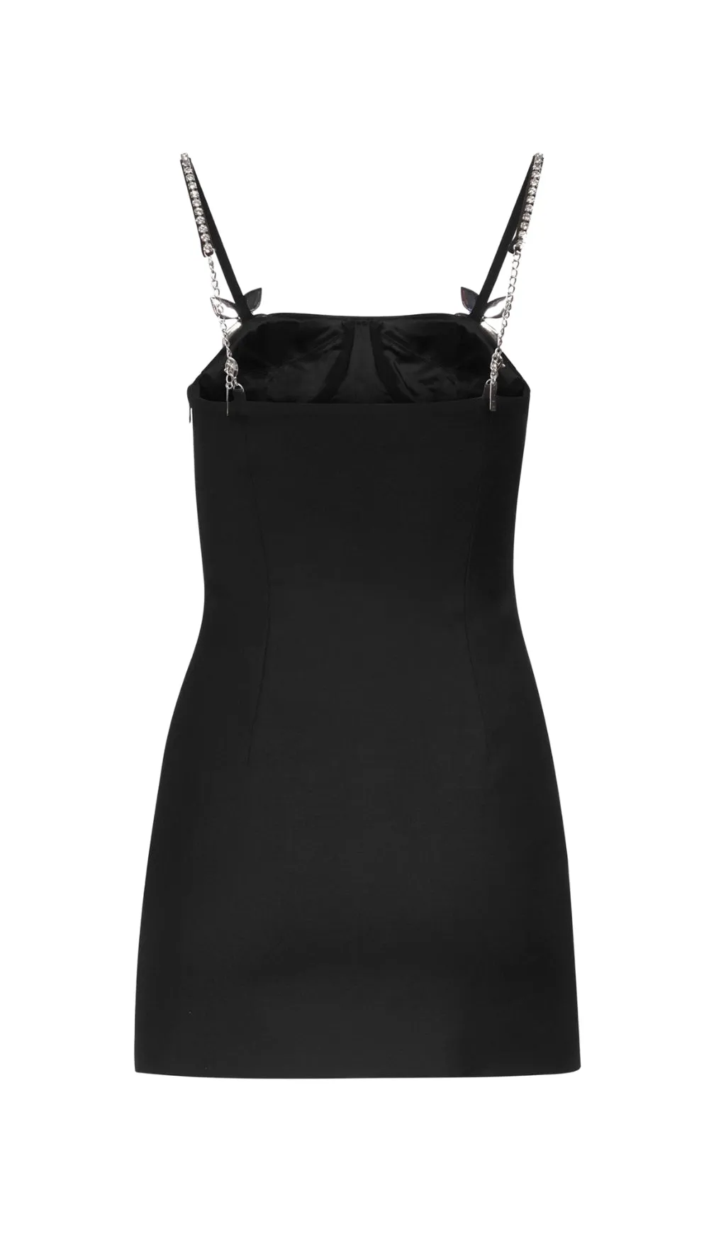 BUTTERFLY CRYSTAL EMBELLISHED MINI DRESS IN BLACK Gloria Lanvin