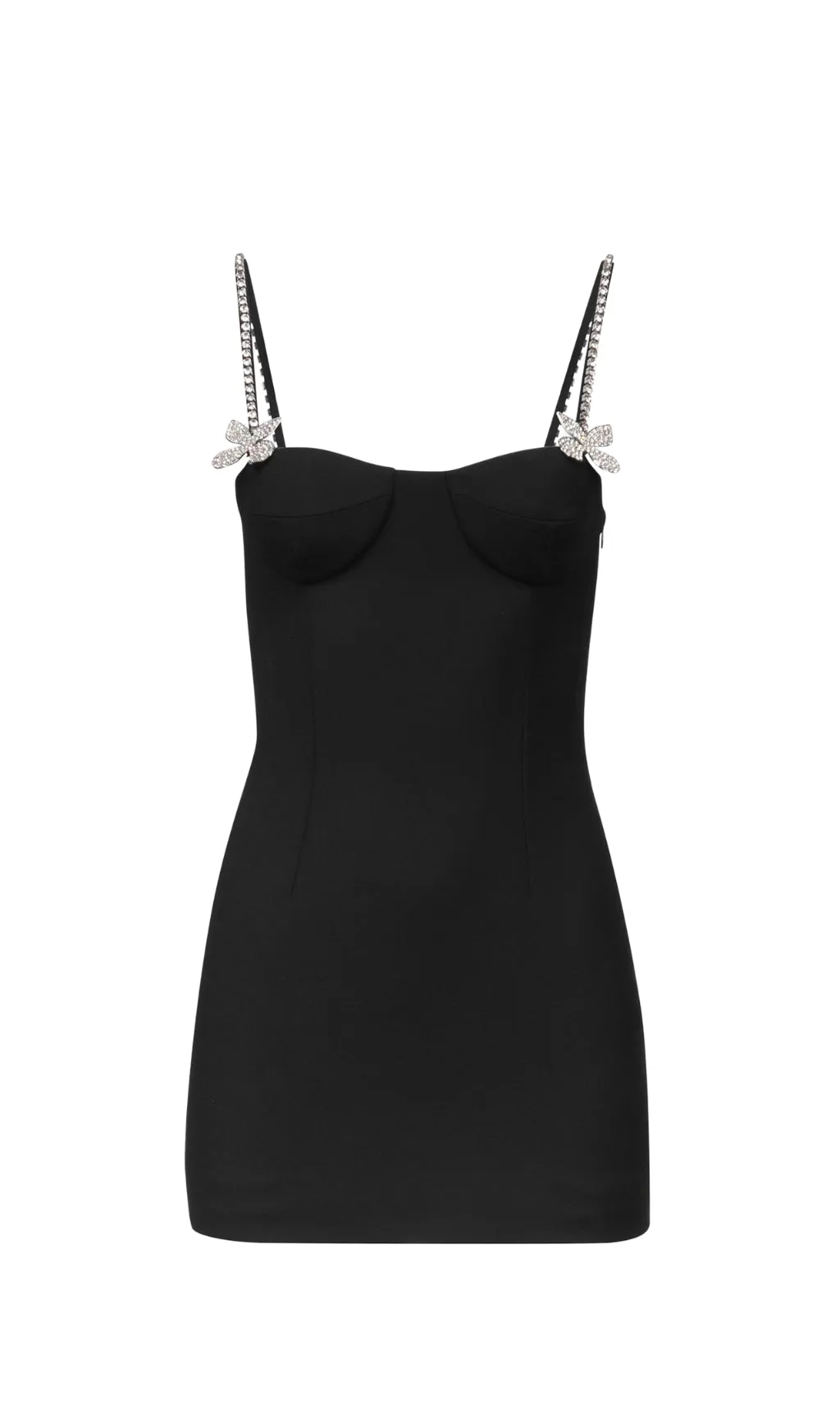BUTTERFLY CRYSTAL EMBELLISHED MINI DRESS IN BLACK Gloria Lanvin