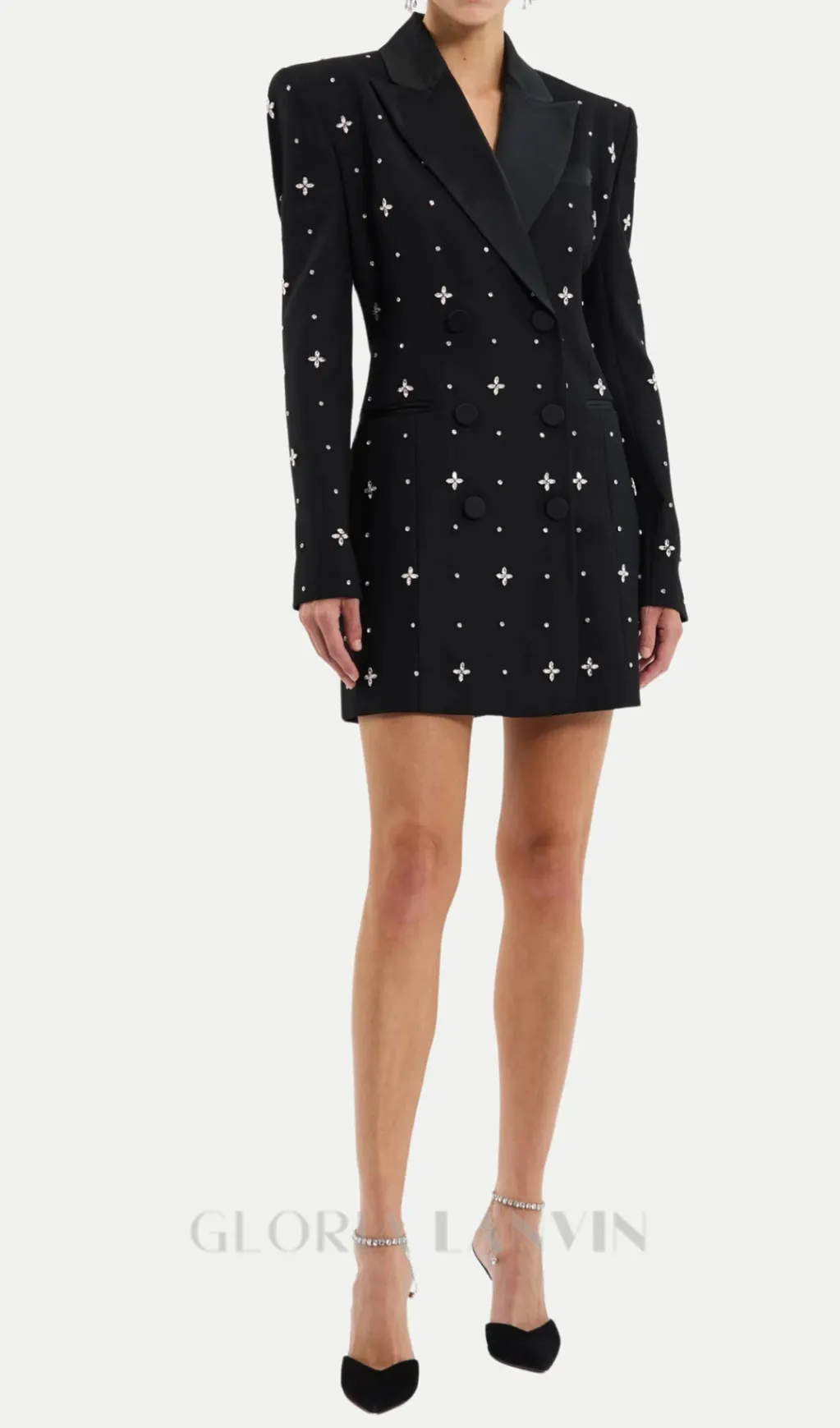 Cachi Diamante Embellished Blazer Mini Dress Gloria Lanvin