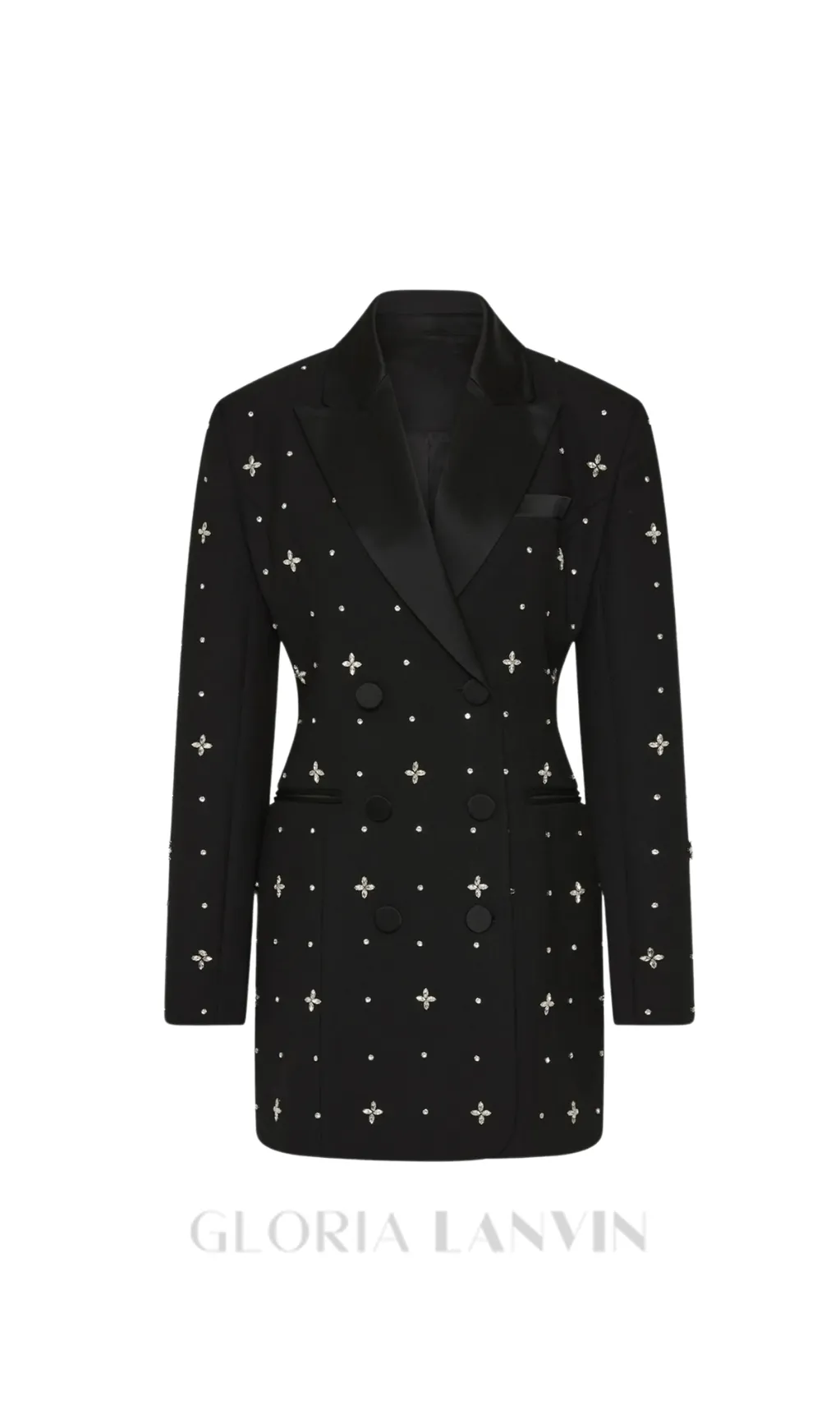 Cachi Diamante Embellished Blazer Mini Dress Gloria Lanvin
