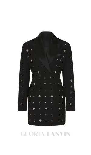 Cachi Diamante Embellished Blazer Mini Dress Gloria Lanvin